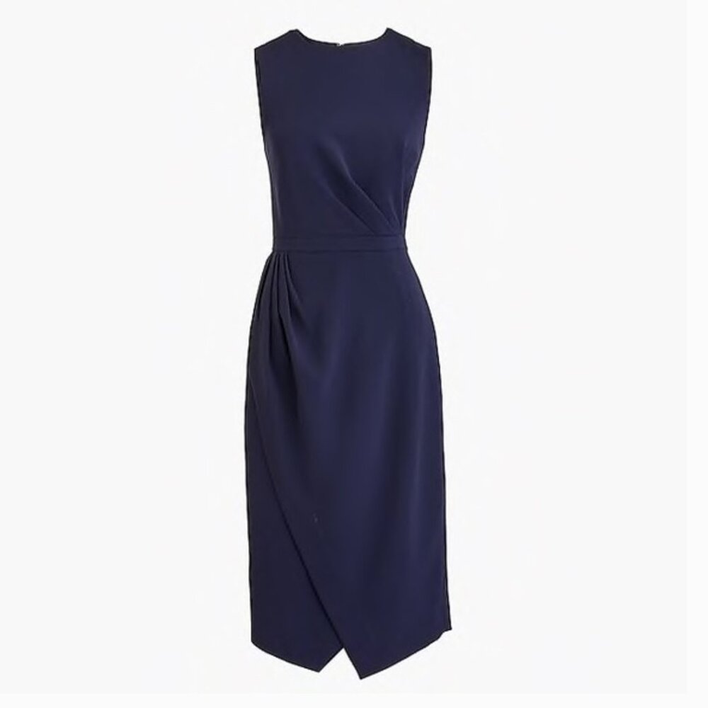 J. Crew Asymmetrical Sheath Dress - Navy Blue - Size 6